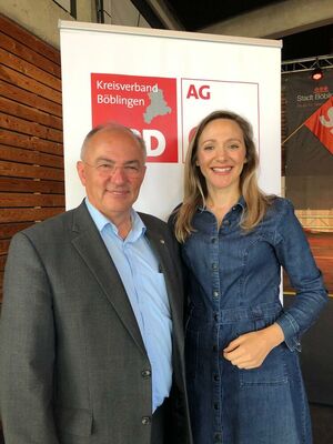 Josip Juratovic (MdB aus Heilbronn) und Jasmina Hostert (Kreisvorsitzende SPD BB und stellv. Landesvorsitzende SPD BW)